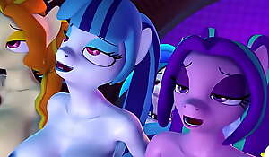 MLP Futanari Bellowing The Dazzlings In The Hot And Titillating Soiree be proper of Futa Vinyl Scratch By Hentype