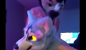Fursuiter gets fucked in a room full be advantageous to kith and kin