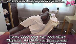 German skinny black teen seduced at massage until cum swallow
