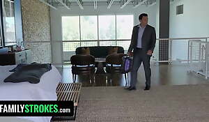 FamilyStrokes - Innocent Teen (Alex Coal) With Big Puffy Nipples Obeys Stepdaddy's Every Order