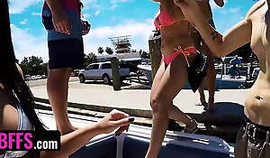 Bffs - Boat party be beneficial prevalent teen besties leads prevalent hardcore pounding with massive cock