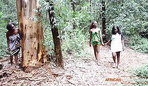 Ebony Coloured Fairies Walking In The Jungle Obtain Teased By Big Coloured Tit MILF Wanting Lesbian Threesome