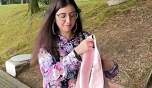 Picked up a cutie on the street, fucked and cum on her glasses