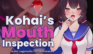 Kouhai's mouth   inspection? (ASMR) mouth sounds lewd anime catholic sugarwaifu