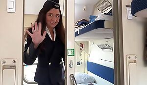 Seduced the conductor on the train added to fucked while she had a break