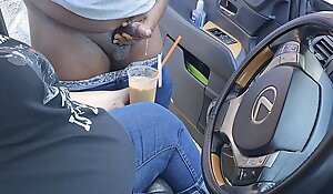 I Asked A Stranger On The Side Of The Street To Ballocks up Wanting And Cum In My Ice Coffee (Public Masturbation) Outdoor Car Sex