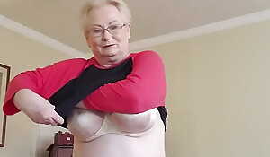 Ill Granny Gilf Strips For You and Spreads Her Ass