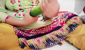 Bangladeshi hot ecumenical copulation with cucumber.Bengali housewife.