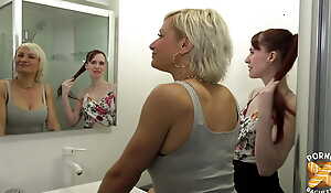 Kim dares nigh indulge all round lesbian pleasures be required of the first time all round a trio