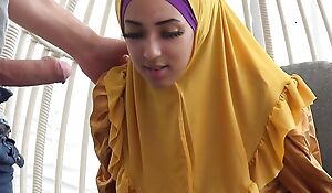 Tired wife in hijab gets licentious energy