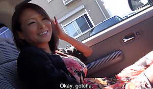 Helios and naturally busty Japanese MILF has aside car sex while driving