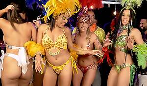 rough carnaval DP squirting party orgy