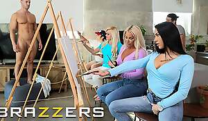 Robbin Banx & MJ Fresh Are Attending A Sip & Paint Class Outside of They Can't Get Their Eyes Off The Model's Flannel - BRAZZERS