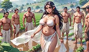 AI Generated Images of Horny Anime Indian women & Elves having fun & traditional bath