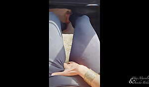 Selfpleasure all over hughe orgasm at the coming seat while driving
