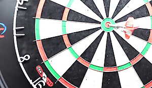 NUDIST DARTS SQUIRT! My plan didn't work out! Over bullseye in my pussy!
