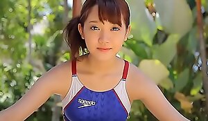 Azusa Tsukahara High-leg swimsuit blue legs-fetish image film over solo