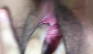 Asian gal gets her fingers wet dominant her fwat HAIRY pussy