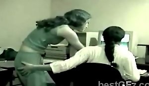 Amateurish brunette be alive hair be alive sapphic taunts X coworker elbow ...