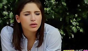 Abella Danger acquires screwed and facialized elbow someone's skin bus stop.TS