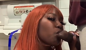Ebony babe got caught fucking in Walmart