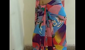 Indian desi wife removing sari coupled with fingering pussy till orgasm with moaning