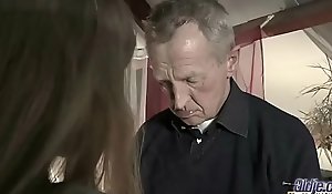 Very Aged Man Fucks Very Young Girl And Cums On Her Tongue After Pussy Copulation