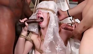 Blindfolded bride gets grop bdsm banged
