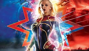 Busty Captain Marvel treats lots be expeditious for big throbbing schlongs