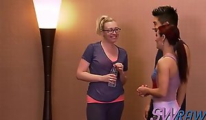 Interracial swinger stiffener gets their yoga on to the fore swinger party