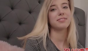 Hawt golden-haired microscopic teen stepsister receives bro's tax back mouth