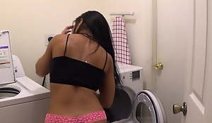 Lassie Cums Inside Thick Step Mom Doing Laundry -Family Therapy