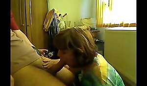 Hot mom giving blowjob to her young neighbor