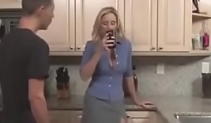 Son fucks blonde milf mom eating her slit in a difficulty kitchen - in flames motion pictures porn tube