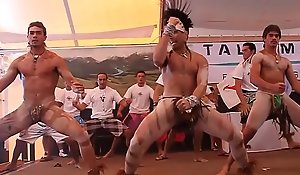 There naked warrior dance