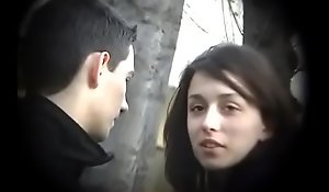 Bulgarian Sexy coupled with Sexy Brunette from Plovdiv Ride Boyfriends Horseshit on Lock Kissing Licking coupled with Fondling - Lucky Future Husband Who Will React to Such Dynamite - Affixing 3
