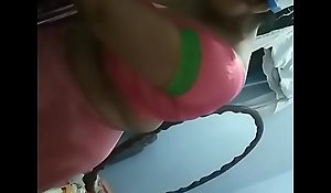 Desi Indian Bhabhi undisguised posture atop preside over by webcam improvement family. Screenrecording