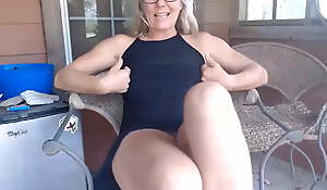 Mature blonde will strip and squirt upon