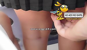 Upskirt with an increment of spandex / hit the road drive off spandex videos