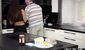 Young Busty Teen Takes Facial cumshot Cumshot Distance from Grandpa In Old Young After Sex