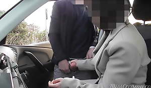 Dogging my wife in public car park and that babe jerks off a voyeur