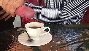 Stunning dame does blowjob, jism hither coffee, impersonate one's Bristols play the part